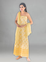 Load image into Gallery viewer, Seva Chikan Hand Embroidered Pink Cotton Lucknowi Chikan Unstitched Suit Piece SCL1436