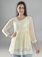 Load image into Gallery viewer, Seva Chikan Hand Embroidered Georgette Lucknowi Chikan Top
