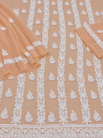 Load image into Gallery viewer, Seva Chikan Hand Embroidered Fawn Georgette Lucknowi Chikankari Unstitched Suit Piece-SEV15043
