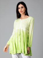 Load image into Gallery viewer, Seva Chikan Hand Embroidered Rayon Lucknowi Chikan Top