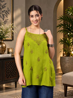 Load image into Gallery viewer, Seva Chikan Hand Embroidered Rayon Lucknowi Chikan Top