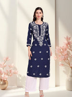 Load image into Gallery viewer, Seva Chikan Hand Embroidered Rayon Lucknowi Chikankari Kurta