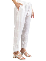 Load image into Gallery viewer, Seva Chikan Hand Embroidered White Cotton Lucknawi Chikankari Palazzo-SCL11038