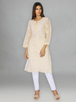 Load image into Gallery viewer, Seva Chikan Hand Embroidered Cotton Lucknowi Chikankari Kurta