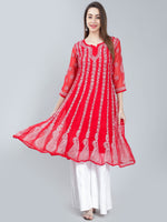Load image into Gallery viewer, Seva Chikan Hand Embroidered Georgette Lucknowi Chikankari Anarkali