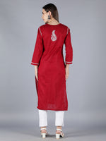 Load image into Gallery viewer, Seva Chikan Hand Embroidered Cotton Lucknowi Chikan Kurti