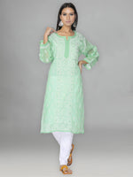 Load image into Gallery viewer, Seva Chikan Hand Embroidered Cotton Lucknowi Chikankari Kurta