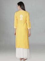Load image into Gallery viewer, Seva Chikan Hand Embroidered Modal Cotton Lucknowi Chikan Kurti