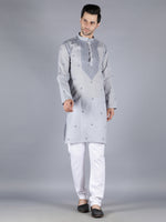 Load image into Gallery viewer, Seva Chikan Hand Embroidered Cotton Lucknowi Chikan Mens Stitched Kurta