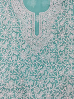 Load image into Gallery viewer, Seva Chikan Hand Embroidered Sea Green Georgette Lucknowi Chikankari Unstitched Suit Piece-SCL13134