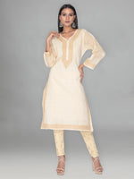 Load image into Gallery viewer, Seva Chikan Hand Embroidered Cotton Lucknowi Chikankari Kurta