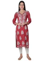 Load image into Gallery viewer, Seva Chikan Hand Embroidered Modal Cotton Lucknowi Chikankari Kurta
