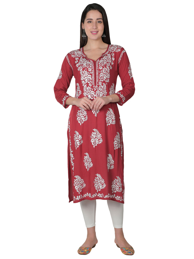 Seva Chikan Hand Embroidered Modal Cotton Lucknowi Chikankari Kurta