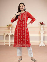 Load image into Gallery viewer, Seva Chikan Hand Embroidered Georgette Lucknowi Chikankari Kurta With Slip