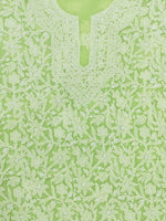 Load image into Gallery viewer, Seva Chikan Hand Embroidered Pista Green Georgette Lucknowi Chikankari Unstitched Suit Piece-SCL13135