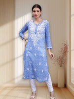 Load image into Gallery viewer, Seva Chikan Hand Embroidered Mal-Mal Lucknowi Chikankari Kurta