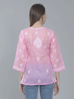 Load image into Gallery viewer, Seva Chikan Hand Embroidered Terivoil Cotton Lucknowi Chikan Top
