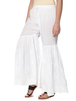 Load image into Gallery viewer, Seva Chikan Hand Embroidered White Cotton Lucknawi Chikankari Garara-SCL11002