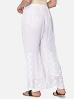 Load image into Gallery viewer, Seva Chikan Hand Embroidered White Georgette Lucknawi Chikankari Palazzo-SCL11010