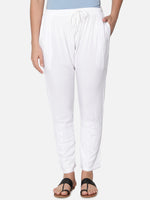 Load image into Gallery viewer, Seva Chikan Hand Embroidered White Cotton Lucknawi Chikankari Pant-SCL11004