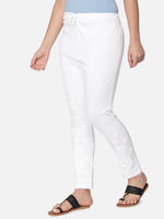 Load image into Gallery viewer, Seva Chikan Hand Embroidered White Cotton Lucknawi Chikankari Trouser-SCL11009