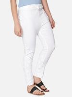 Load image into Gallery viewer, Seva Chikan Hand Embroidered White Cotton Lucknawi Chikankari Trouser-SCL11009