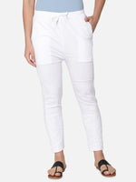 Load image into Gallery viewer, Seva Chikan Hand Embroidered White Cotton Lucknawi Chikankari Pant-SCL11006