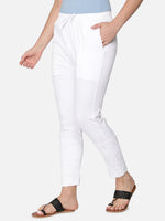 Load image into Gallery viewer, Seva Chikan Hand Embroidered White Cotton Lucknawi Chikankari Pant-SCL11006