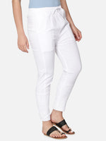 Load image into Gallery viewer, Seva Chikan Hand Embroidered White Cotton Lucknawi Chikankari Pant-SCL11006