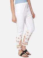 Load image into Gallery viewer, Seva Chikan Hand Embroidered White Cotton Lucknawi Chikankari Trouser-SCL11008