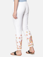 Load image into Gallery viewer, Seva Chikan Hand Embroidered White Cotton Lucknawi Chikankari Trouser-SCL11008