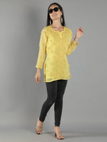 Load image into Gallery viewer, Seva Chikan Hand Embroidered  Georgette Lucknowi Chikan Top With Slip