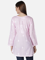 Load image into Gallery viewer, Seva Chikan Hand Embroidered Cotton Lucknowi Chikan Short Top