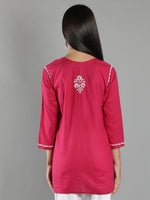 Load image into Gallery viewer, Seva Chikan Hand Embroidered Cotton Lucknowi Chikan Top