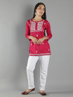 Load image into Gallery viewer, Seva Chikan Hand Embroidered Cotton Lucknowi Chikan Top