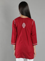 Load image into Gallery viewer, Seva Chikan Hand Embroidered Cotton Lucknowi Chikan Top