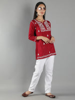Load image into Gallery viewer, Seva Chikan Hand Embroidered Cotton Lucknowi Chikan Top