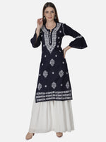 Load image into Gallery viewer, Seva Chikan Hand Embroidered Cotton Lucknowi Chikankari Kurta