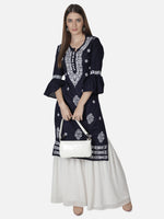 Load image into Gallery viewer, Seva Chikan Hand Embroidered Cotton Lucknowi Chikankari Kurta