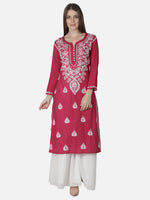 Load image into Gallery viewer, Seva Chikan Hand Embroidered Cotton Lucknowi Chikankari Kurta