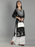 Load image into Gallery viewer, Seva Chikan Hand Embroidered Cotton Lucknowi Chikan Kurti
