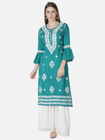 Load image into Gallery viewer, Seva Chikan Hand Embroidered Cotton Lucknowi Chikankari Kurta