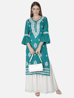 Load image into Gallery viewer, Seva Chikan Hand Embroidered Cotton Lucknowi Chikankari Kurta