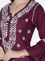 Load image into Gallery viewer, Seva Chikan Hand Embroidered Cotton Lucknowi Chikankari Kurta