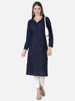 Load image into Gallery viewer, Seva Chikan Hand Embroidered Cotton Lucknowi Chikankari Kurta
