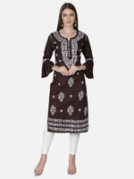 Load image into Gallery viewer, Seva Chikan Hand Embroidered Cotton Lucknowi Chikankari Kurta