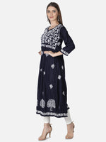 Load image into Gallery viewer, Seva Chikan Hand Embroidered Cotton Lucknowi Chikankari A-Line Kurta