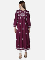 Load image into Gallery viewer, Seva Chikan Hand Embroidered Cotton Lucknowi Chikankari A-Line Kurta