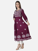 Load image into Gallery viewer, Seva Chikan Hand Embroidered Cotton Lucknowi Chikankari A-Line Kurta