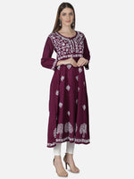 Load image into Gallery viewer, Seva Chikan Hand Embroidered Cotton Lucknowi Chikankari A-Line Kurta